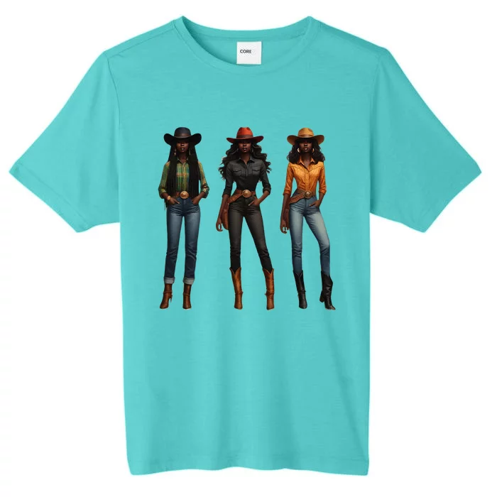 Black Cowgirl Western Rodeo Melanin Black History Texas ChromaSoft Performance T-Shirt