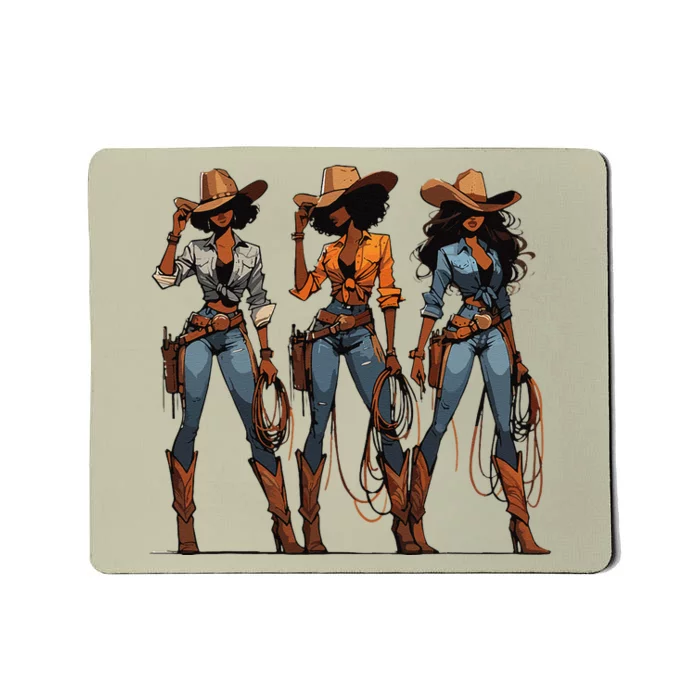 Black Cowgirl Western Rodeo Melanin Black History Texas Mousepad