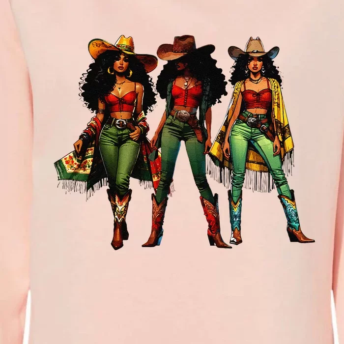 Black Cowgirl Western Rodeo Melanin Juneteenth Freedom Texas Womens California Wash Sweatshirt