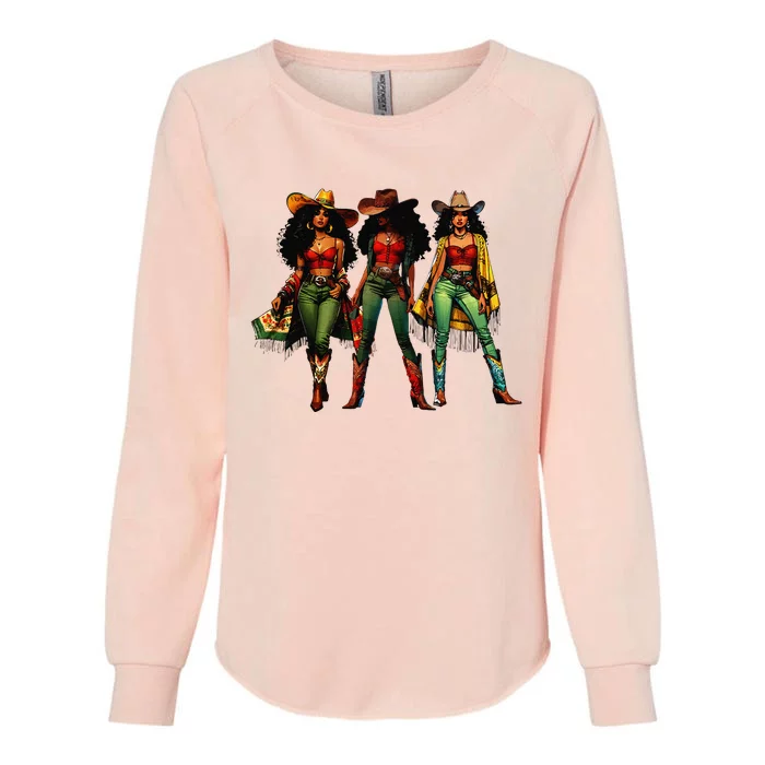 Black Cowgirl Western Rodeo Melanin Juneteenth Freedom Texas Womens California Wash Sweatshirt