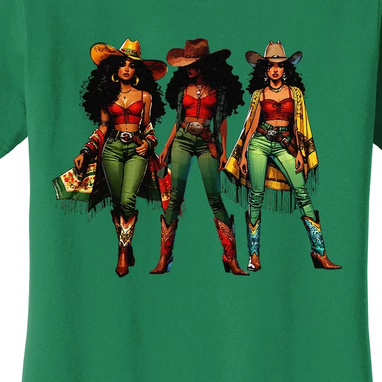 Black Cowgirl Western Rodeo Melanin Juneteenth Freedom Texas Women's T-Shirt