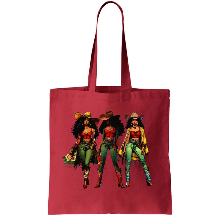 Black Cowgirl Western Rodeo Melanin Juneteenth Freedom Texas Tote Bag