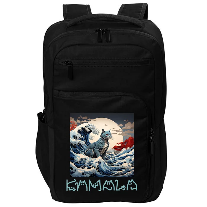 Blue Cats Wave For Kamala Funny Catzilla Impact Tech Backpack