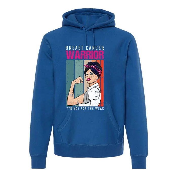 Breast Cancer Warrior Retro Unbreakable Survivor Fighter Gift Premium Hoodie