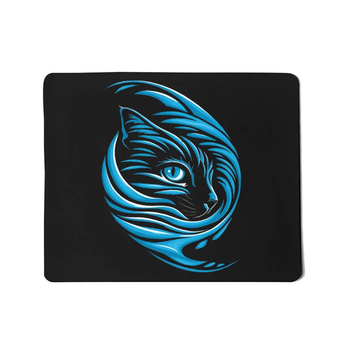 Blue Cat Wave For Kamala 47 Funny Cat Ladies Harris 2024 Mousepad