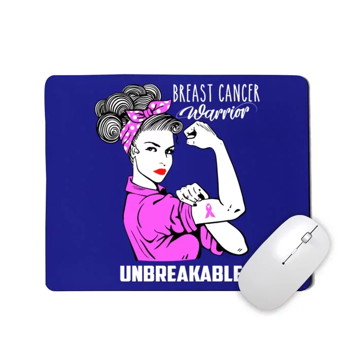 Breast Cancer Warrior Unbreakable Breast Cancer Awareness Cool Gift Mousepad