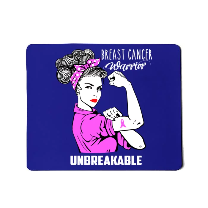 Breast Cancer Warrior Unbreakable Breast Cancer Awareness Cool Gift Mousepad