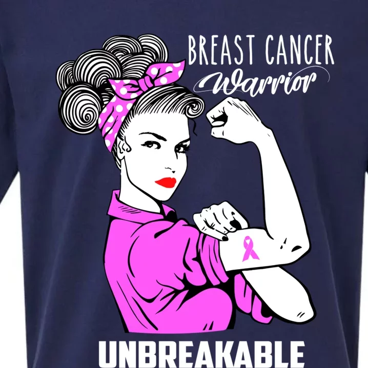 Breast Cancer Warrior Unbreakable Breast Cancer Awareness Cool Gift Sueded Cloud Jersey T-Shirt