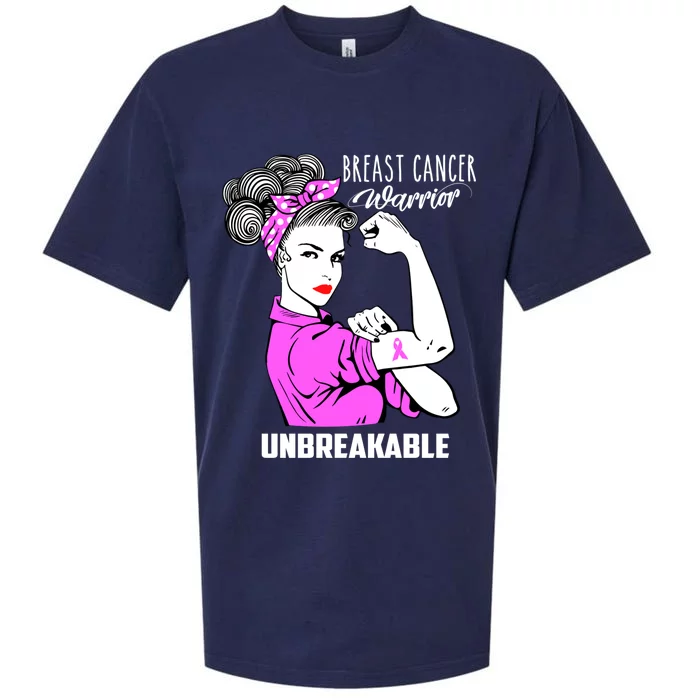 Breast Cancer Warrior Unbreakable Breast Cancer Awareness Cool Gift Sueded Cloud Jersey T-Shirt