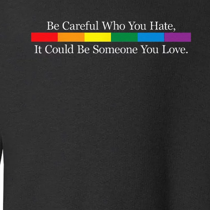 Be Careful Who You Hate It Could Be Someone You Love Toddler Sweatshirt