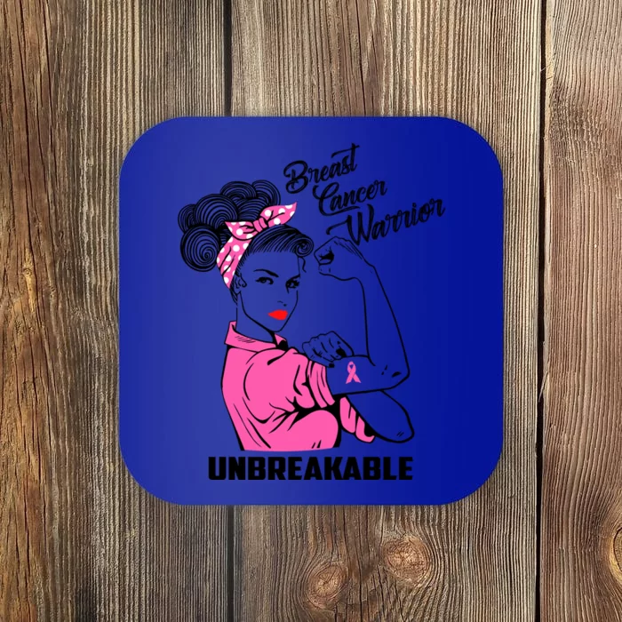 Breast Cancer Warrior Unbreakable Breast Cancer Awareness Meaningful Gift Coaster