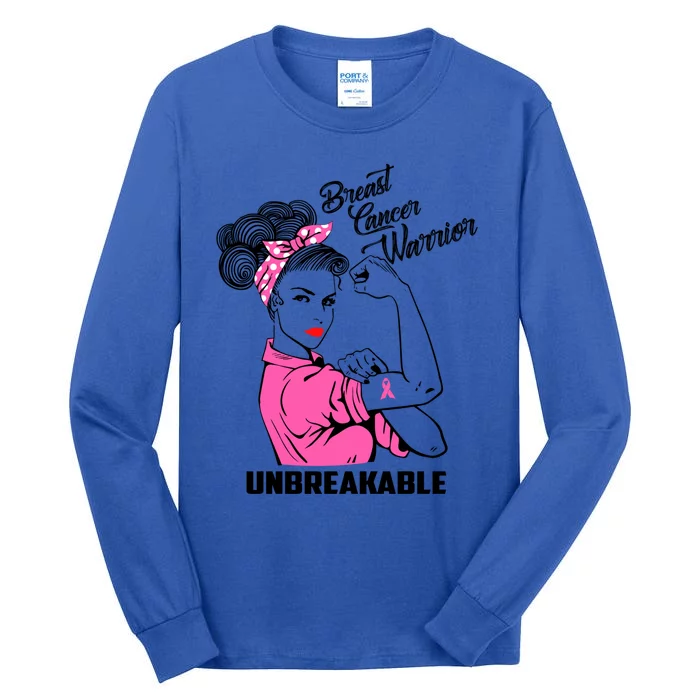 Breast Cancer Warrior Unbreakable Breast Cancer Awareness Meaningful Gift Tall Long Sleeve T-Shirt