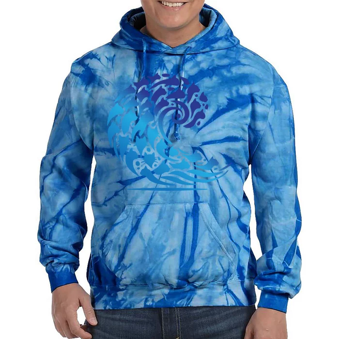 Blue Cats Wave For Kamala Funny Cat Lady Gift Tie Dye Hoodie