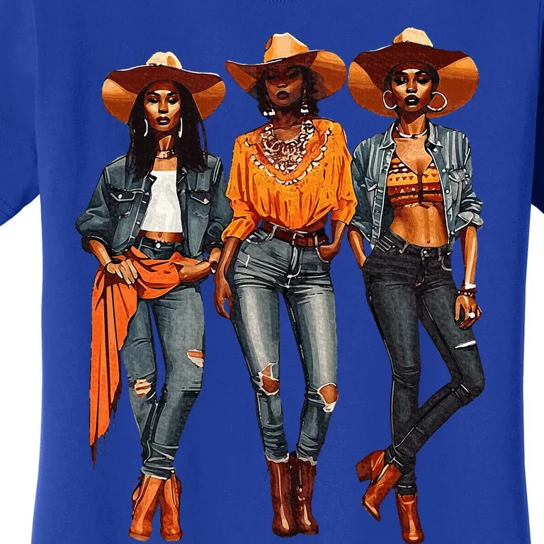 Black Cowgirl Western Rodeo Melanin Black History Texas Women's T-Shirt