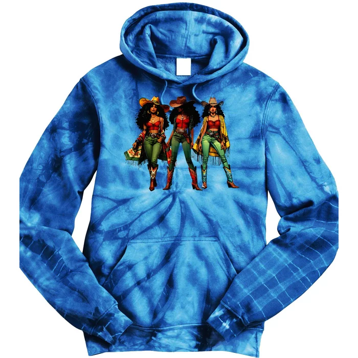 Black Cowgirl Western Rodeo Melanin Juneteenth Freedom Texas Tie Dye Hoodie