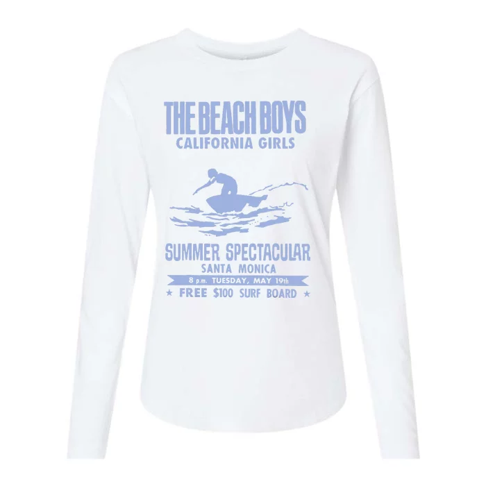 Beach California White Womens Cotton Relaxed Long Sleeve T-Shirt