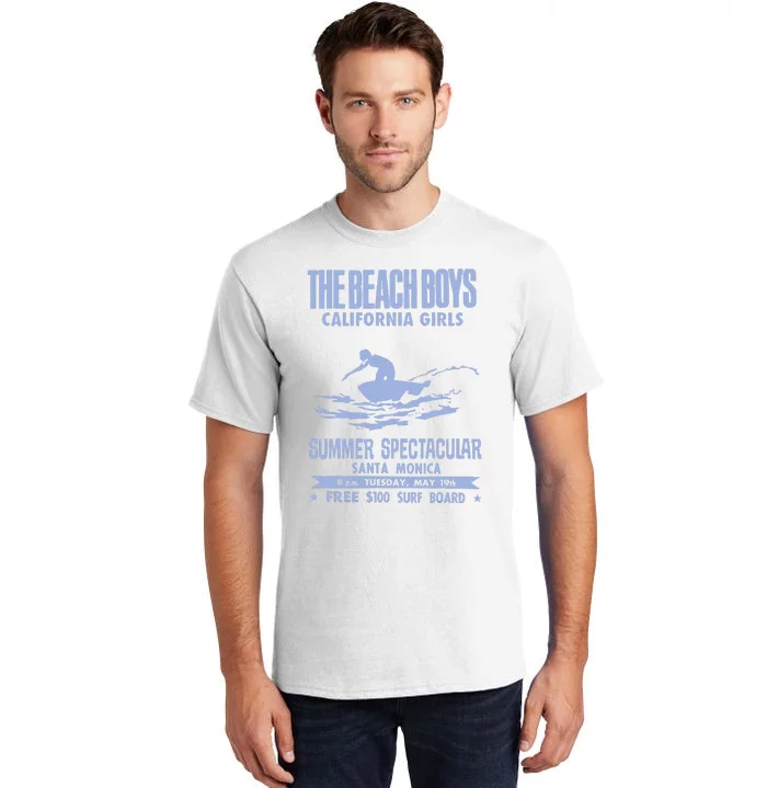 Beach California White Tall T-Shirt