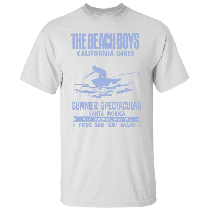 Beach California White Tall T-Shirt