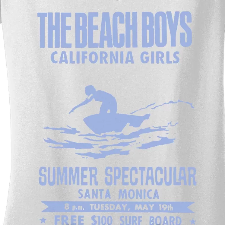 Beach California White Women's V-Neck T-Shirt