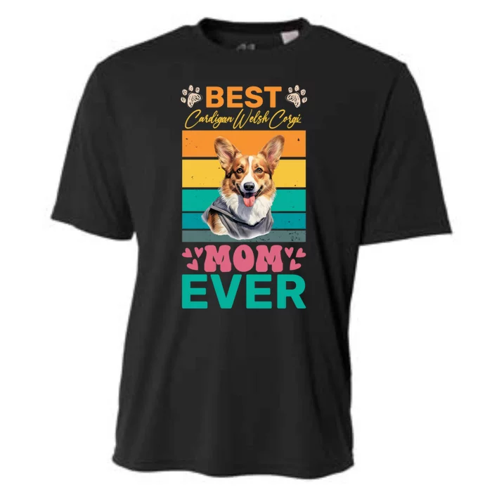 Best Cardigan Welsh Corgi Mom Ever Dog Lover Mom Gift Cooling Performance Crew T-Shirt