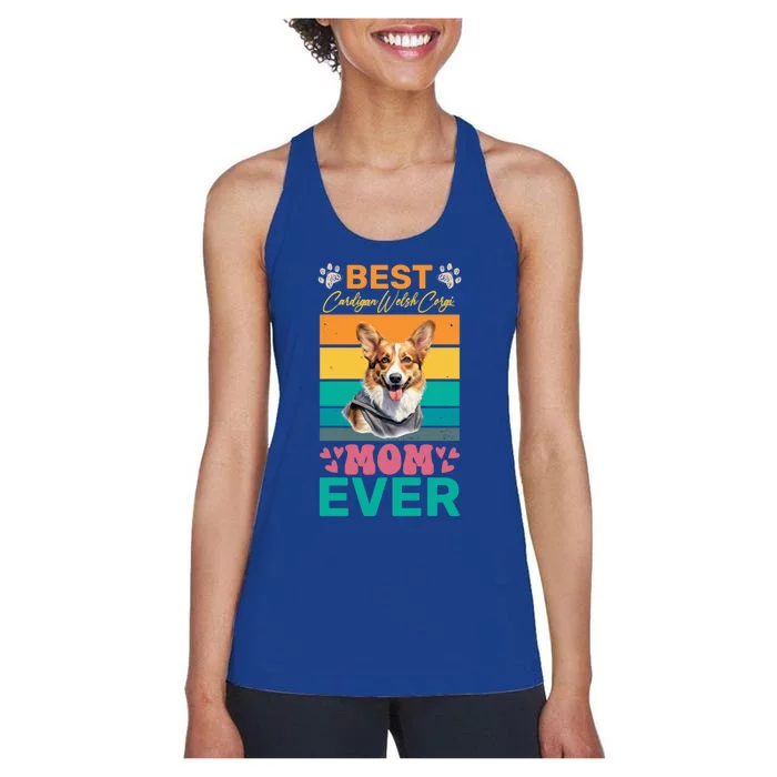 Best Cardigan Welsh Corgi Mom Ever Dog Lover Mom Gift Women's Racerback Tank