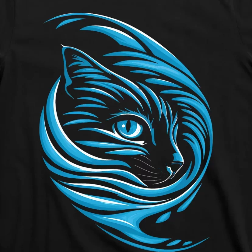 Blue Cat Wave For Kamala 47 Funny Cat Ladies Harris 2024 T-Shirt