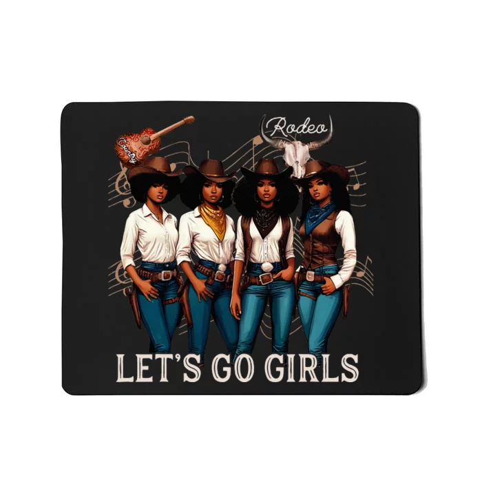 Black Cowgirl Western Rodeo Melanin Juneteenth Texas Mousepad