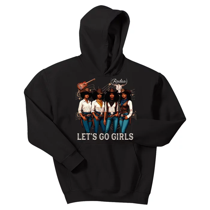 Black Cowgirl Western Rodeo Melanin Juneteenth Texas Kids Hoodie