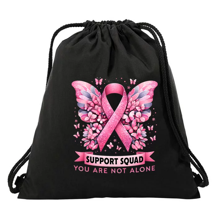 Breast Cancer Warrior Breast Cancer Awareness Support Squad Drawstring Bag