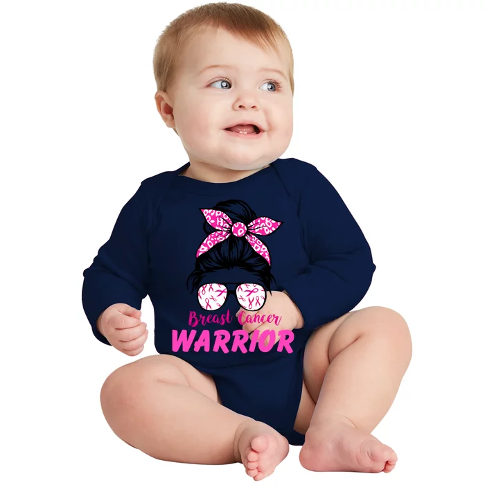 Breast Cancer Warrior Baby Long Sleeve Bodysuit