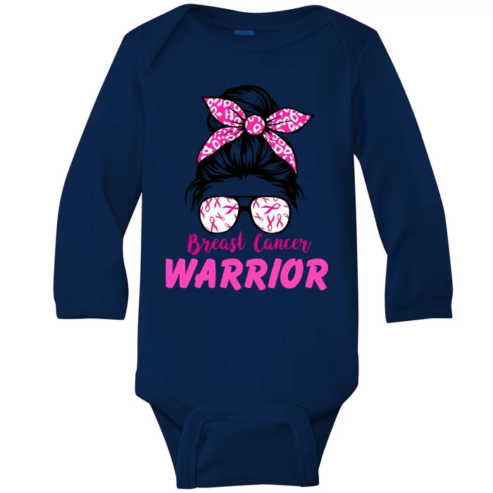 Breast Cancer Warrior Baby Long Sleeve Bodysuit