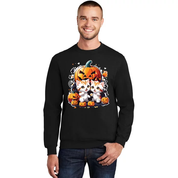 Baby Cats With Pumpkin Halloween Costume Boy Sweatshirt