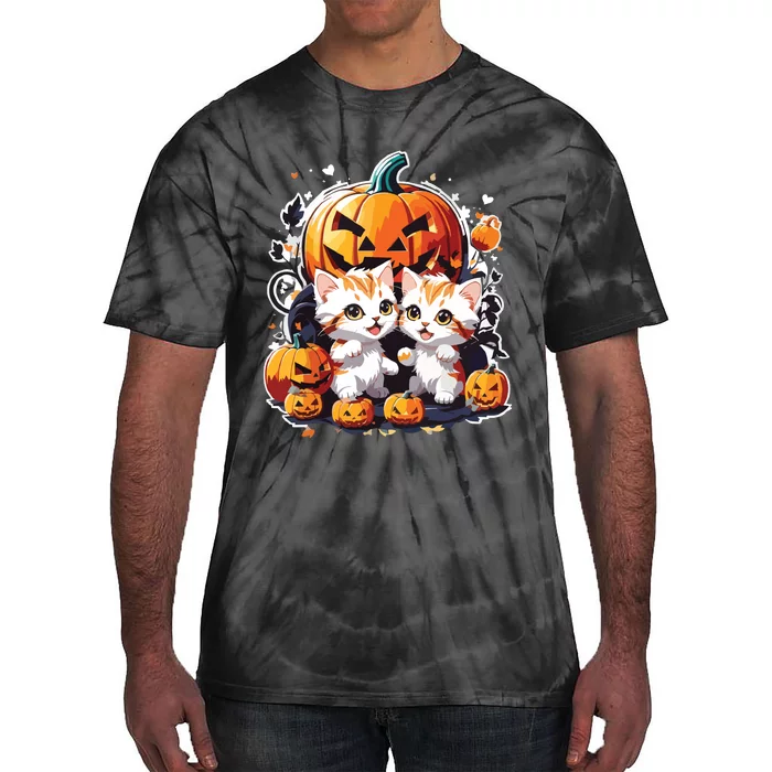 Baby Cats With Pumpkin Halloween Costume Boy Tie-Dye T-Shirt