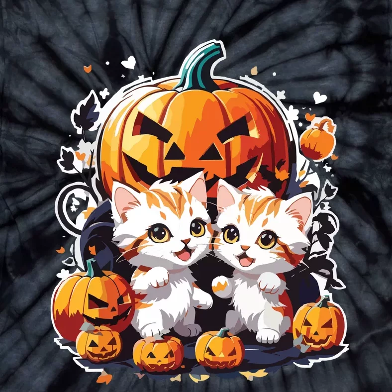 Baby Cats With Pumpkin Halloween Costume Boy Tie-Dye T-Shirt