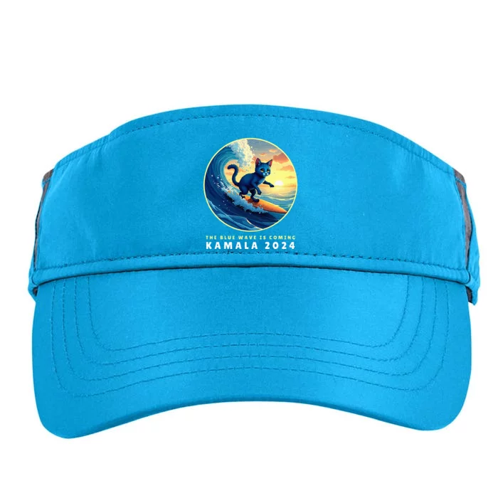 Blue Cats Wave For Kamala Funny Cat Lady Harris President Adult Drive Performance Visor