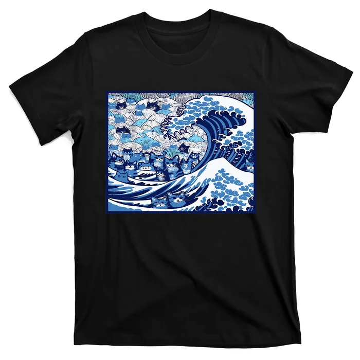 Blue Cats Wave For Kamala T-Shirt