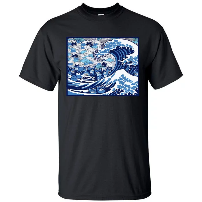 Blue Cats Wave For Kamala Tall T-Shirt