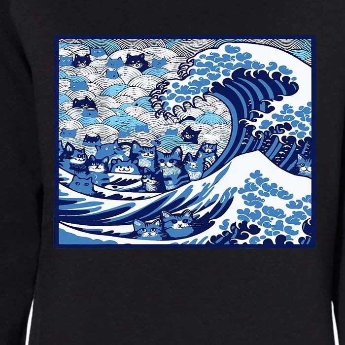 Blue Cats Wave For Kamala Womens California Wash Sweatshirt