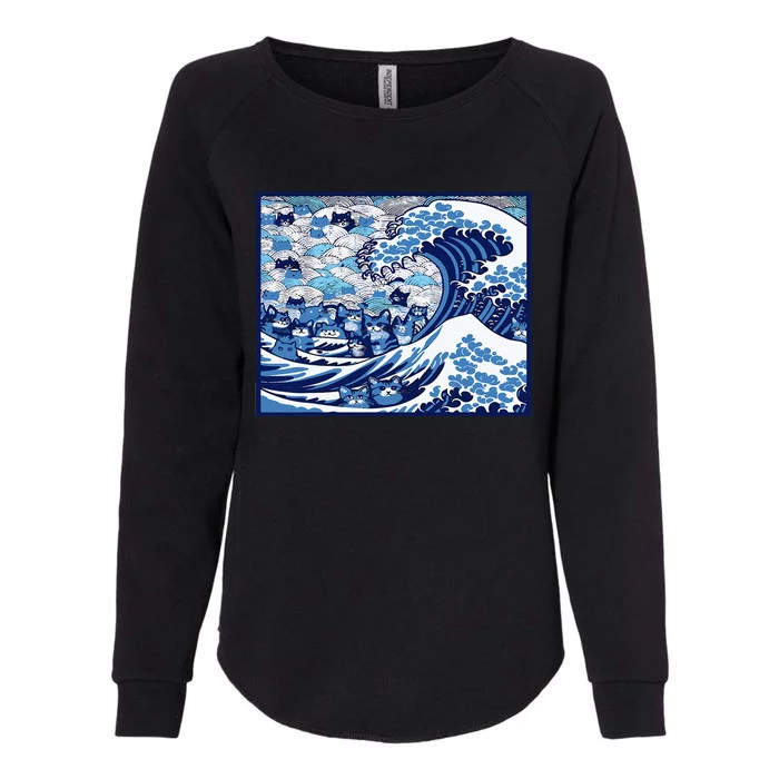 Blue Cats Wave For Kamala Womens California Wash Sweatshirt