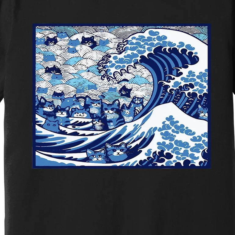 Blue Cats Wave For Kamala Premium T-Shirt