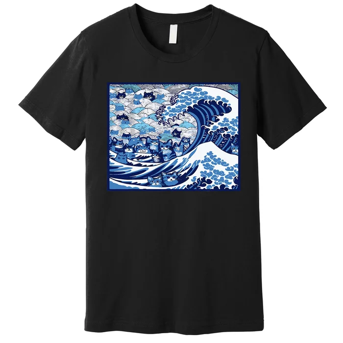 Blue Cats Wave For Kamala Premium T-Shirt