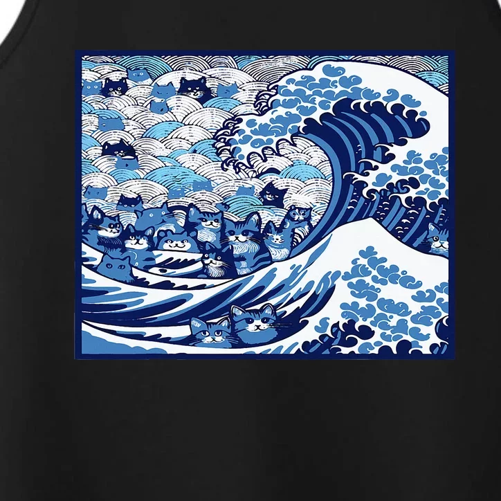 Blue Cats Wave For Kamala Performance Tank