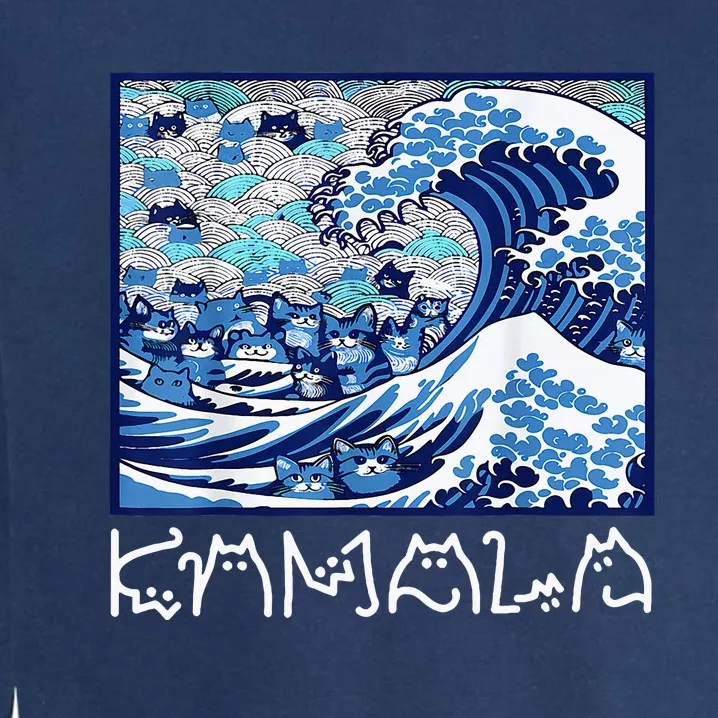 Blue Cats Wave For Kamala Garment-Dyed Sweatshirt