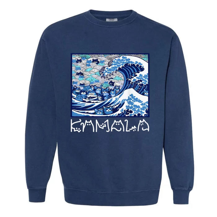 Blue Cats Wave For Kamala Garment-Dyed Sweatshirt