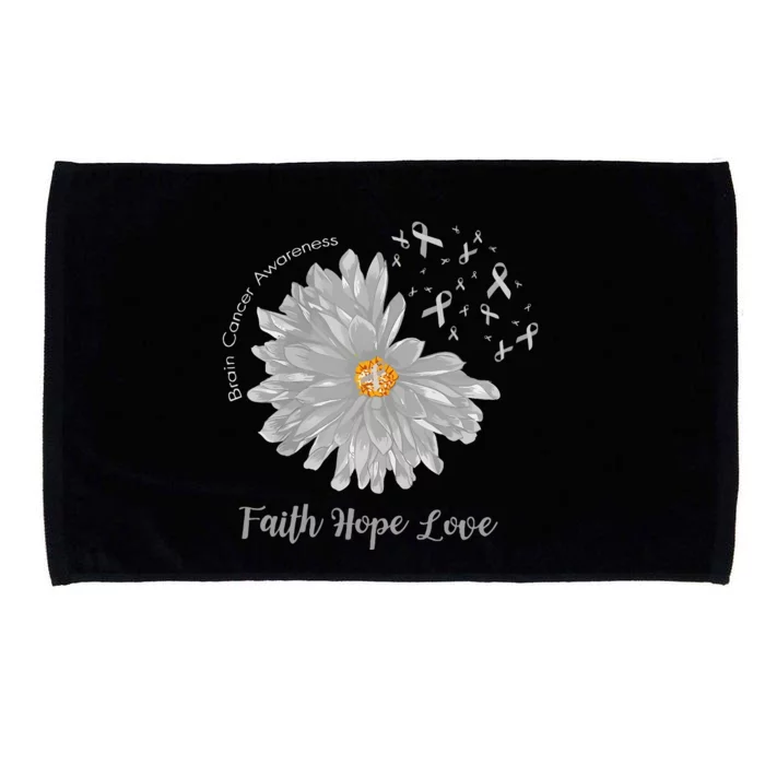 Brain Cancer Warrior Faith Love Hope Microfiber Hand Towel