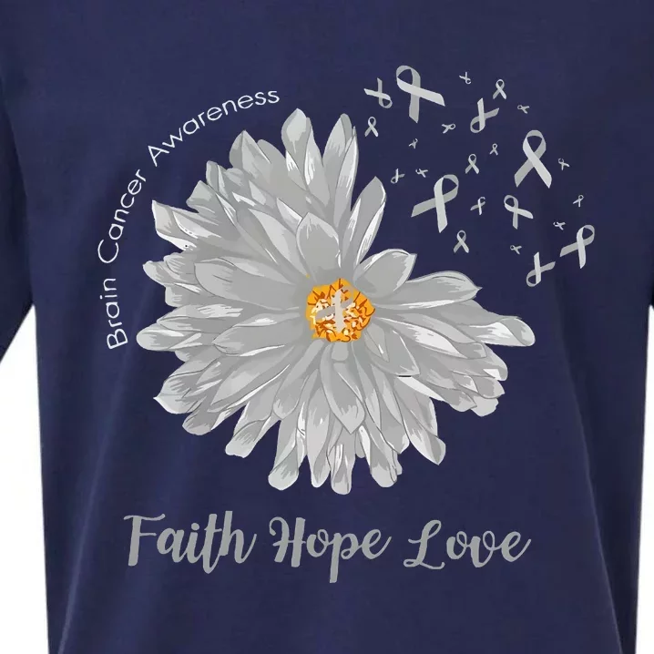 Brain Cancer Warrior Faith Love Hope Sueded Cloud Jersey T-Shirt