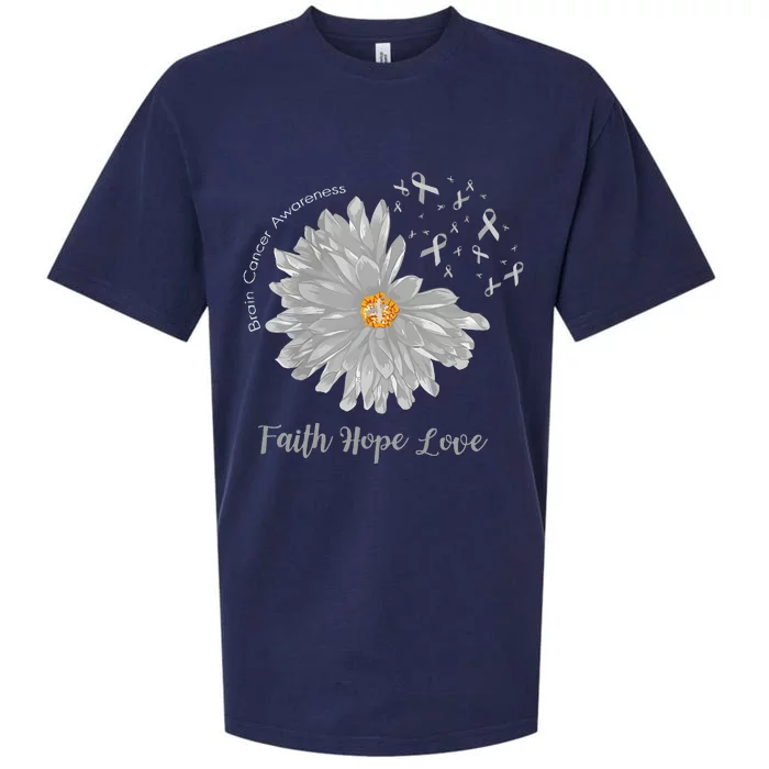 Brain Cancer Warrior Faith Love Hope Sueded Cloud Jersey T-Shirt