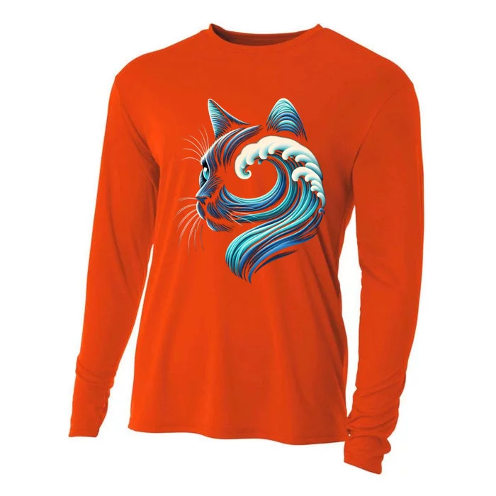 Blue Cats Wave For Kamala Funny Blue Wave Of Cat Ladies Cute Gift Cooling Performance Long Sleeve Crew