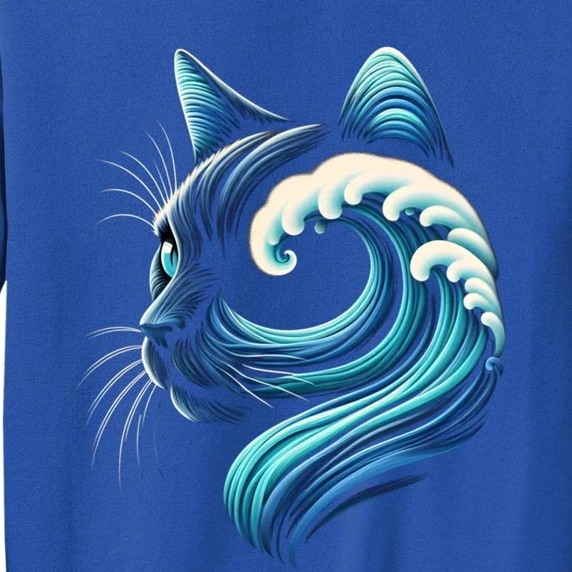 Blue Cats Wave For Kamala Funny Blue Wave Of Cat Ladies Cute Gift Tall Sweatshirt