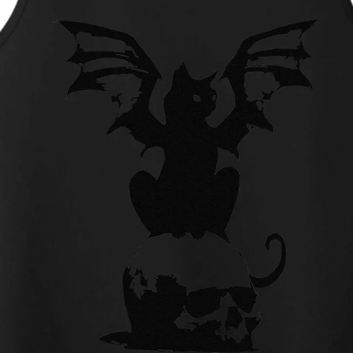 Black Cat Witchcraft Halloween Skull Witch Scary Gift Performance Tank